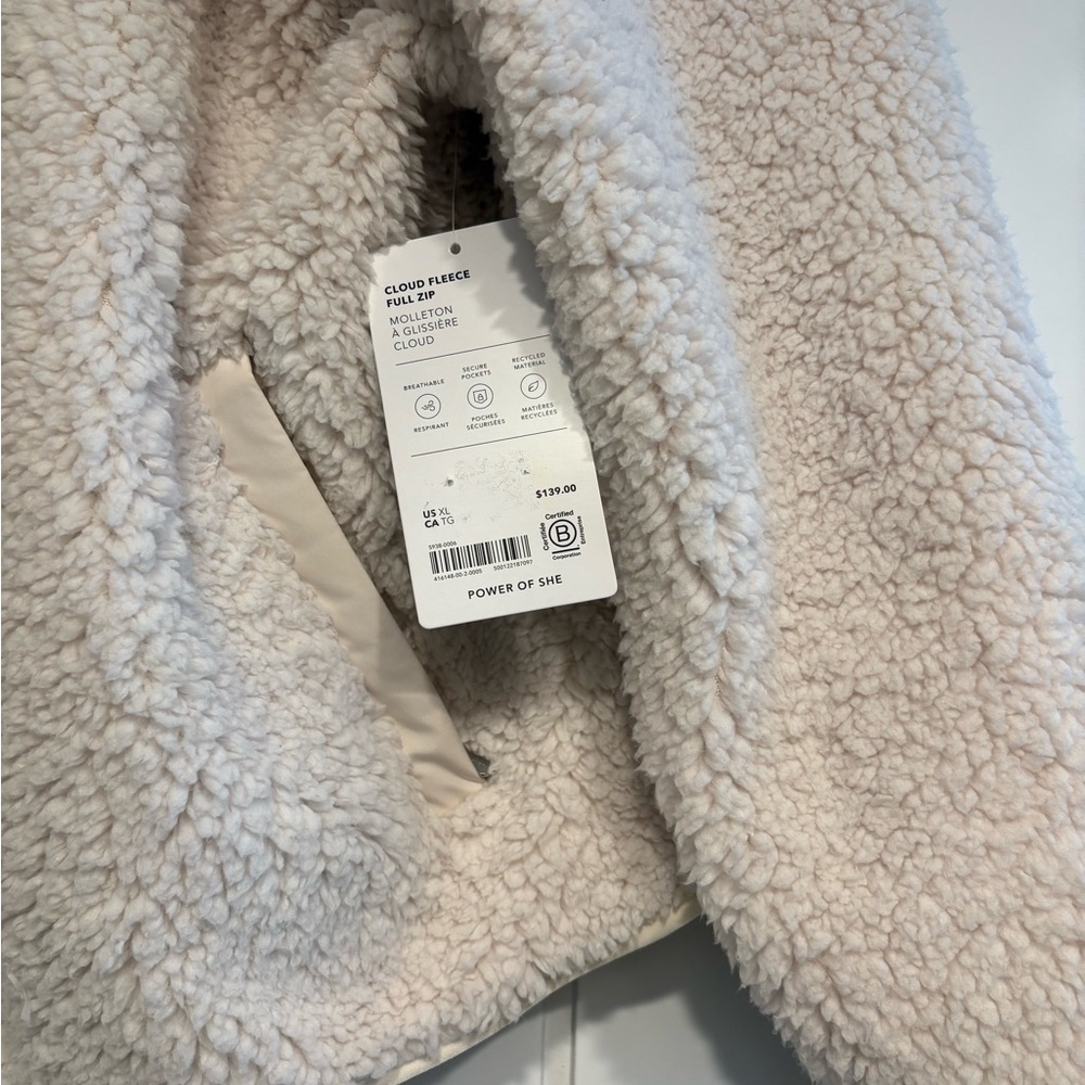 New with tags! Athleta Cloud Fleece Full Zip Sherpa Jacket - Picture 2 of 5